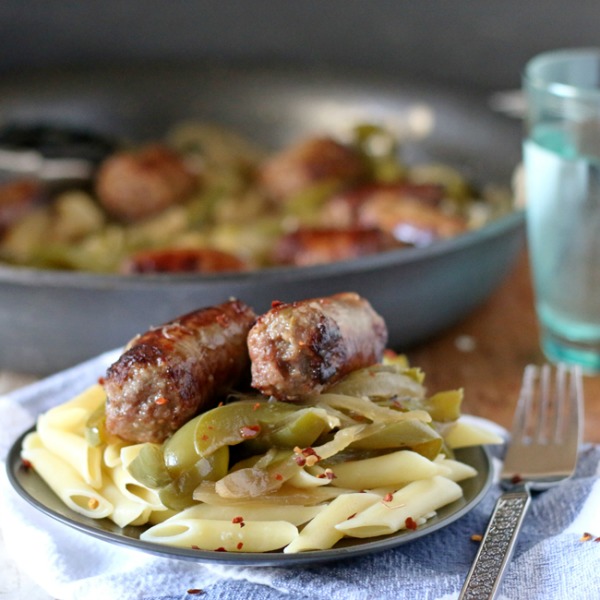 Beer braised sausages from anightowlblog.com