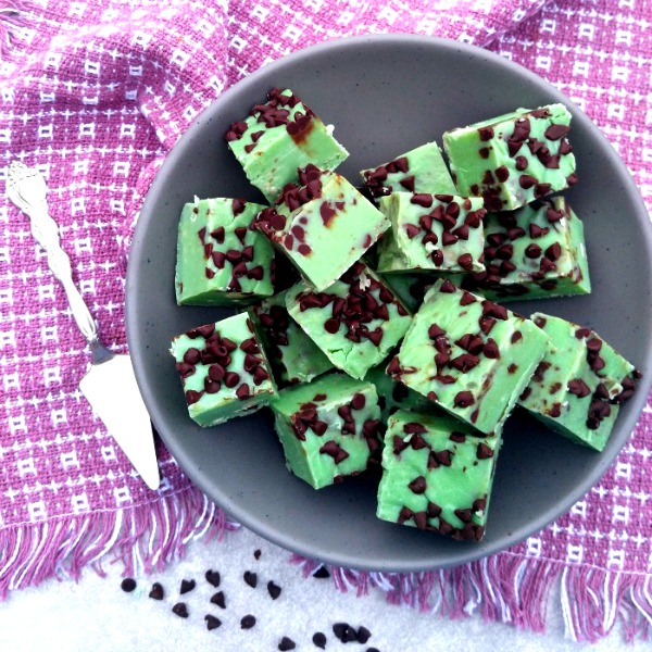 Mint chocolate chip fudge