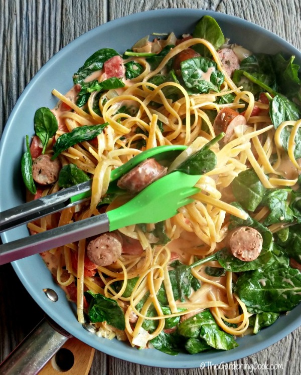 creamy sausage fettuccini