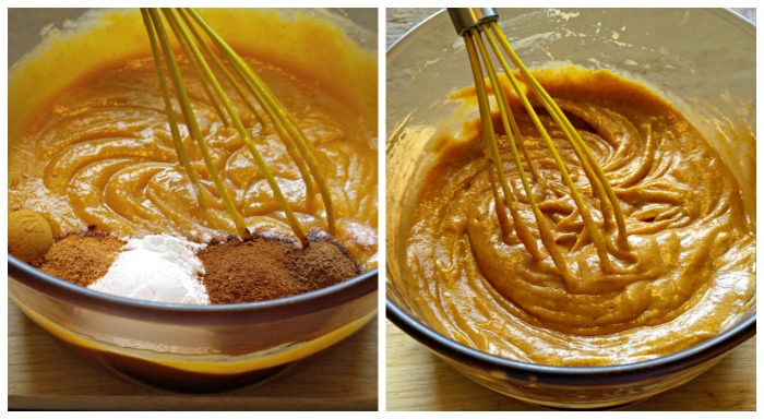 Mix in the spices and tapioca flour