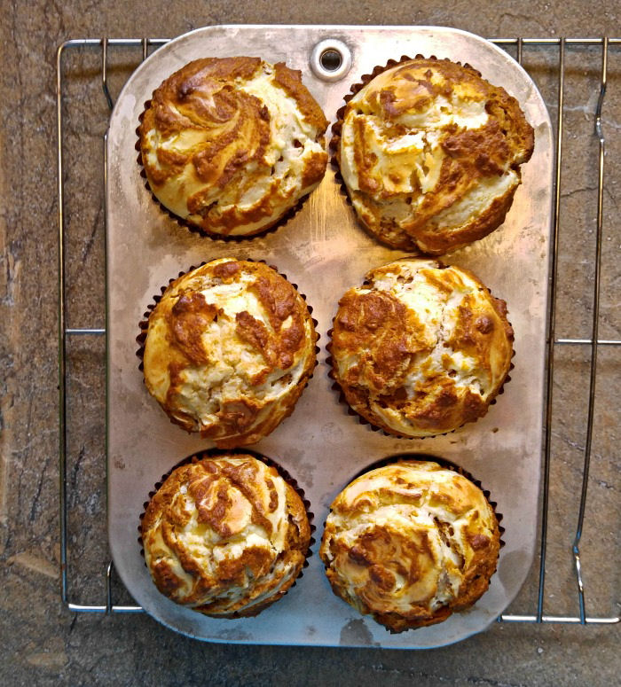 Cooked pumpkin swirl muffins