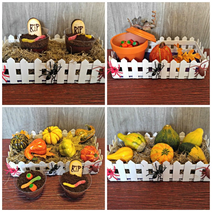 Halloween vignettes Fence used in various ways