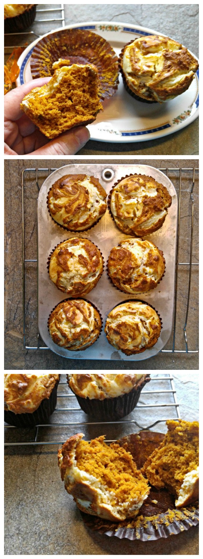 Pumpkin cheesecake swirl muffins baked pumpkin muffins