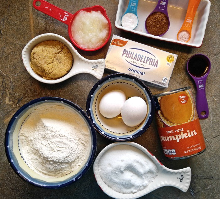 Ingredients for Pumpkin cheesecake muffins Ingredients for pumpkin muffins