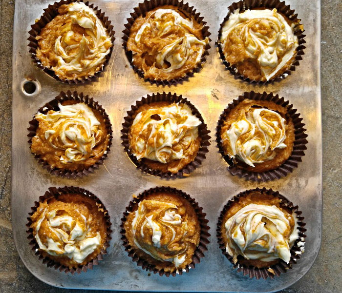 swirled pumpkin batter swirl the pumpkin muffin batter