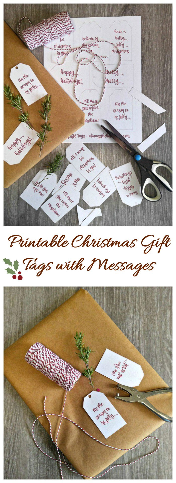 Holiday gift labels These Printable Christmas Gift Tags will give your holiday package a personal touch #gifttags #freeprintables