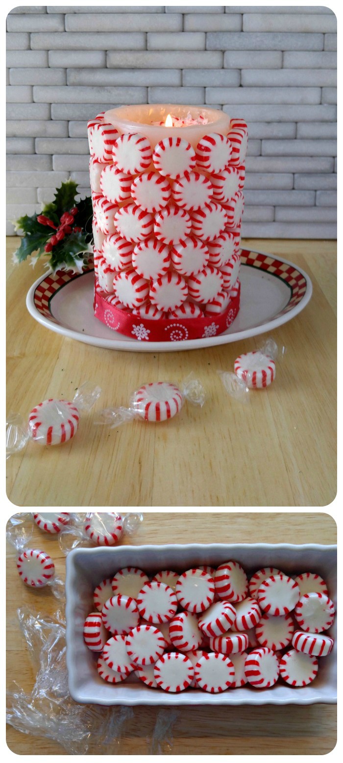 Easy DIY peppermint candle