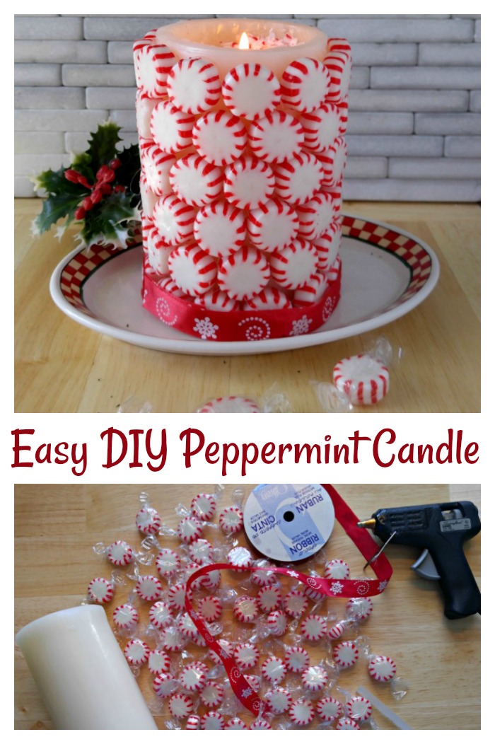 Easy DIY peppermint candle This DIY Peppermint Candle is simple to make and will have your home smelling great for the holidays.