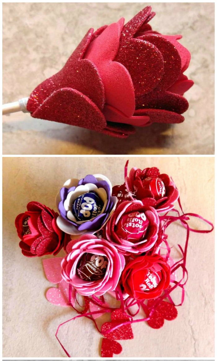 Tootsie pop flowers Lollipop flower valentines