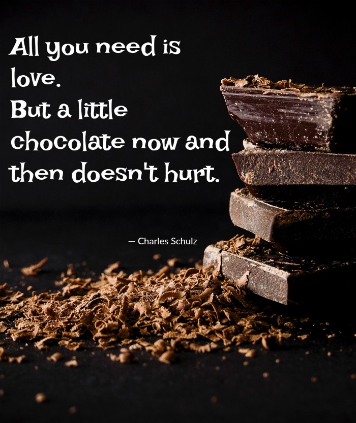 chocolate and love quote All you need is love quote by Charles Schulz.