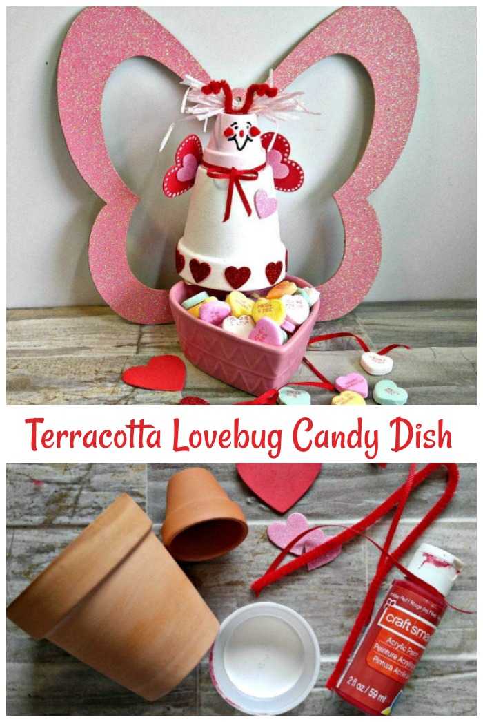 candy dish made out of old clay pots Clay pot love bug candy dish