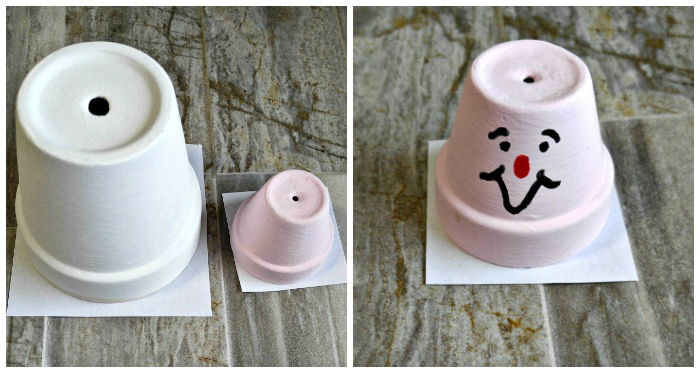 painted clay pots Painting clay pots to make a love bug