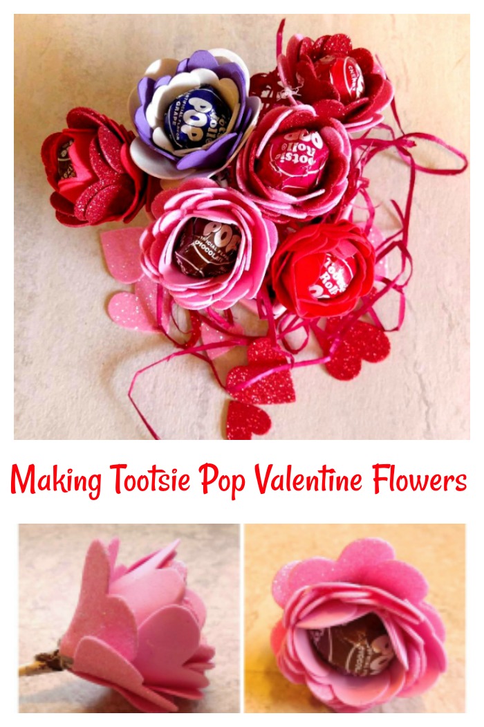 tootsie pop valentine flowers These tootsie pop flower valentines are easy to make with just a few supplies and a lollipop.