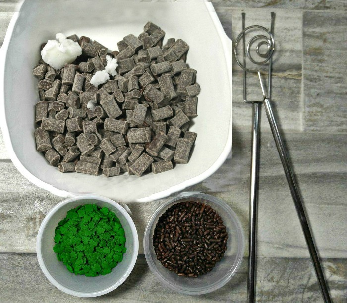 Dipping station for St. Patrick's Day Truffles
