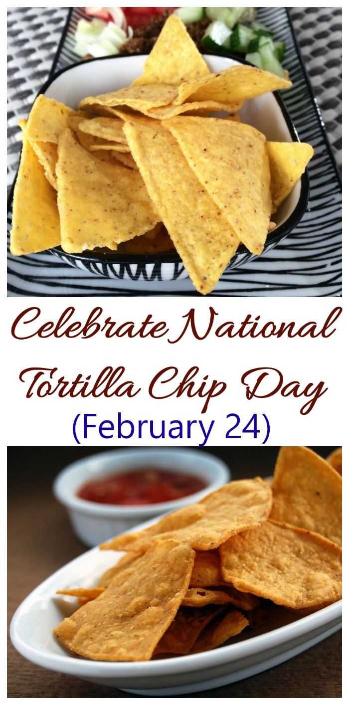 National Tortilla chip day National tortilla chip day is February 24. Celebrate the day with recipes for home made chips, party ideas and dips.