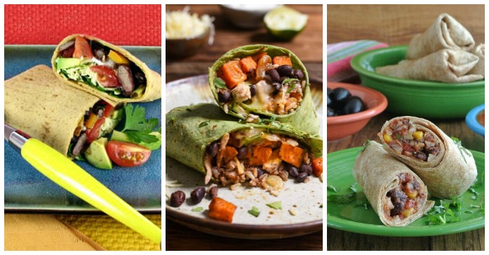 Three bean burritos. The photos of three bean burritos recipes side by side.
