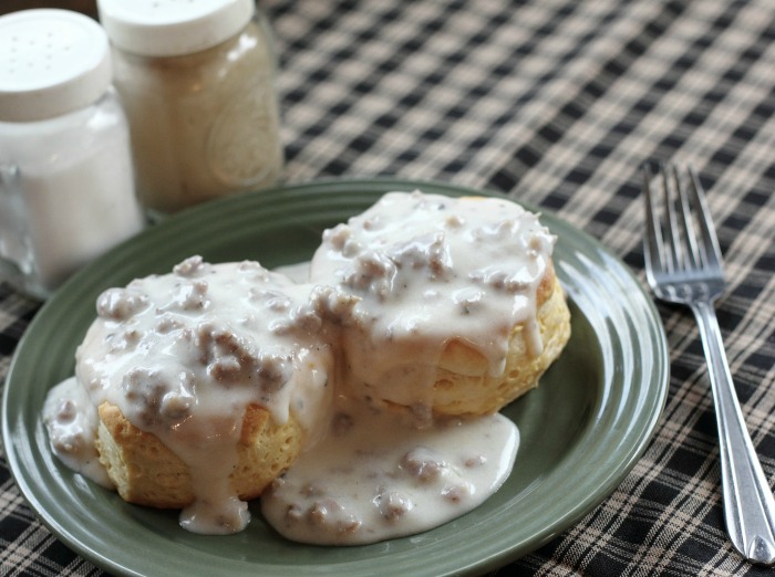 'Buttermilk biscuits and gravy Buttermilk biscuits and gravy
