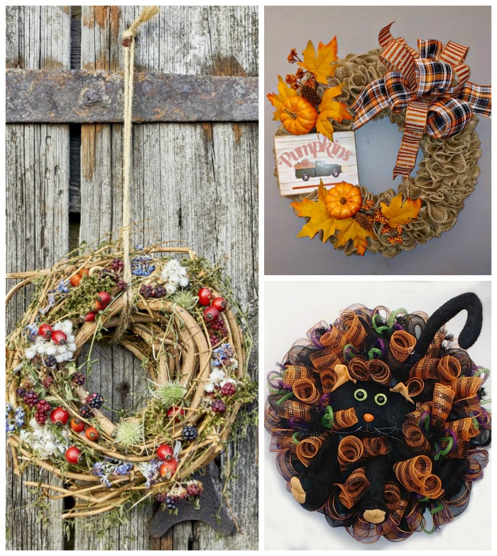 fall and Halloween wreath ideas Check out these fall and Halloween wreaths to make. Lots of designs for your inspiration