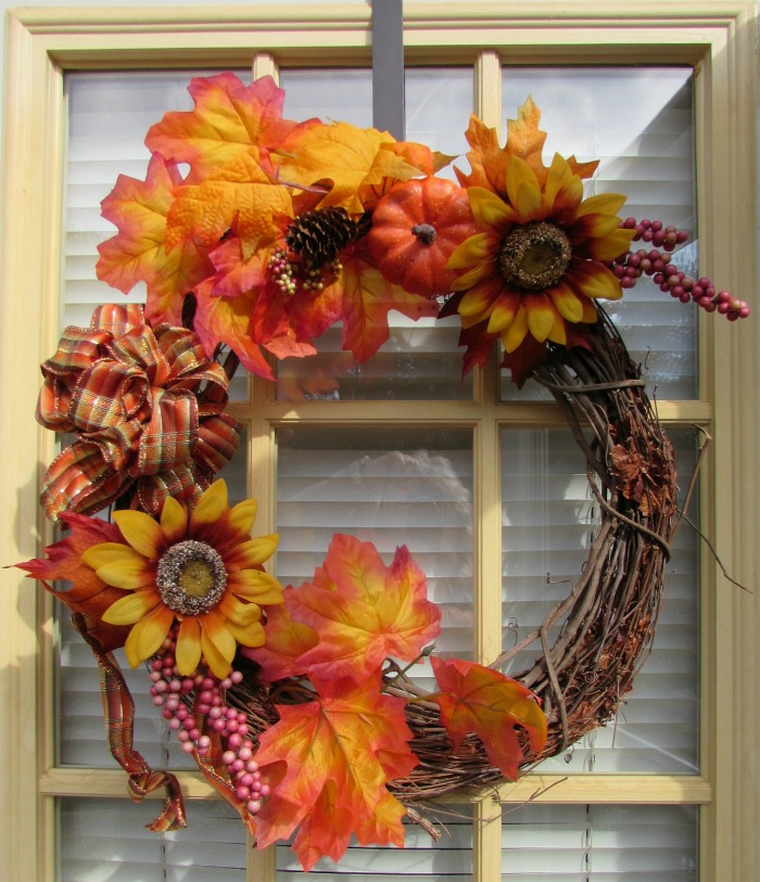 pumpkin and sunflower grapevine wreath Pumpkin and sunflower grapevine wreath