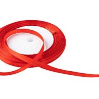 Solid Color Satin Ribbon 1/4 inch, 25yds (red)