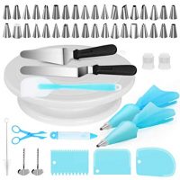 Kootek Cake Decorating Supplies 52-in-1 Baking Accessories Turntable Stands Cake Tips, Icing Smoother Spatula, Piping Pastry Bags and Decorating Pen Frosting Tools Set Kitchen Utensils