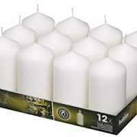 BOLSIUS Set Wedding Pillar Candles White 12Pk. 128 X 68mm (aprox 2.7x5 inch)