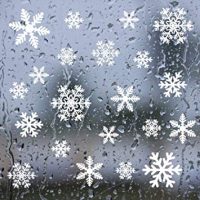YSBER 5pcs Snowflake Window Clings Decals - Christmas Glass Static Stickers - for Holiday Winter Decoration Supplies