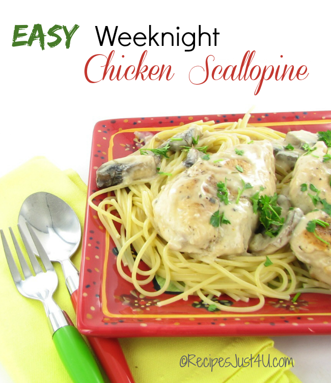 Easy chicken scallopine Easy chicken scallopine on spaghetti