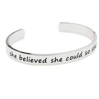 MELUOGE She believed she could so she did expandable Cuff bracelet Good luck bracelet