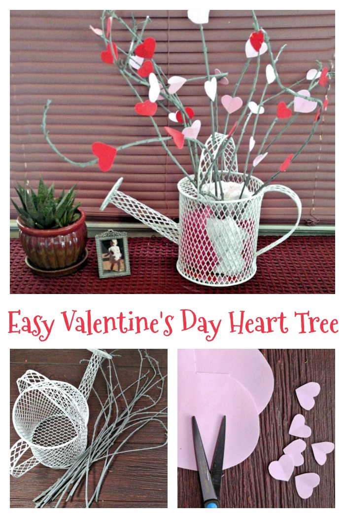 This Valentine's day heart tree is easy to make and looks lovely on any mantle.