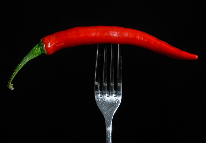 chili pepper on a fork Chili pepper