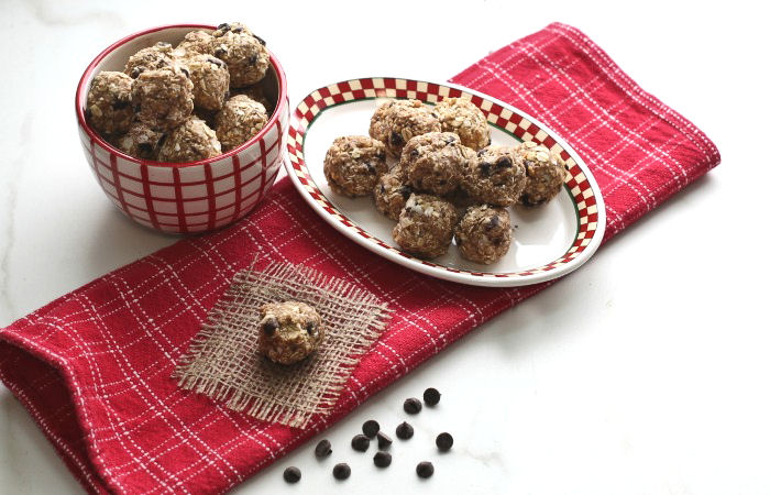 Image for No Bake Peanut Butter Balls with Chocolate & Coconut – 3 WW Points