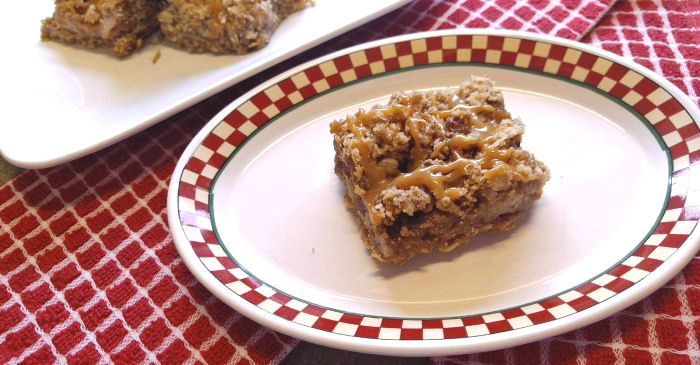 Image for Caramel Apple Bars – Sweet Apple Oatmeal Bar with Caramel Topping