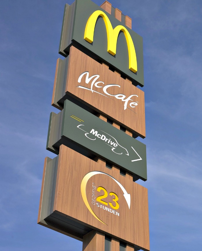 McDonald's Sign McDonald's started in 1955 and is one of the most successful food franchises in the world.