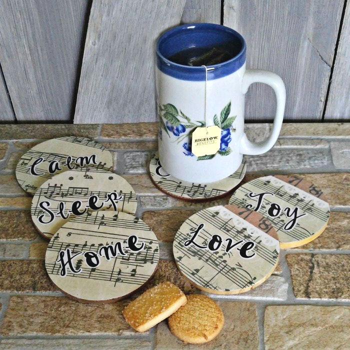 Image for DIY Music Sheet Coasters – Perfect for That Special Cup of Tea
