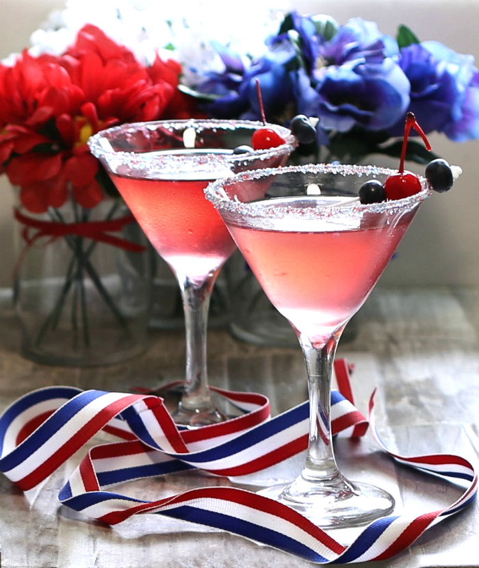 cosmopolitan with fourth of July decor 4th of July Cosmopolitan