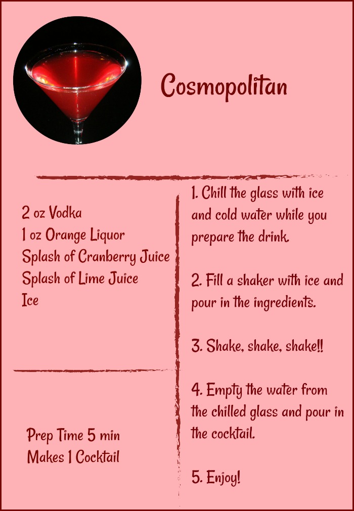 recipe for Cosmo cocktail Cosmopolitan Recipe