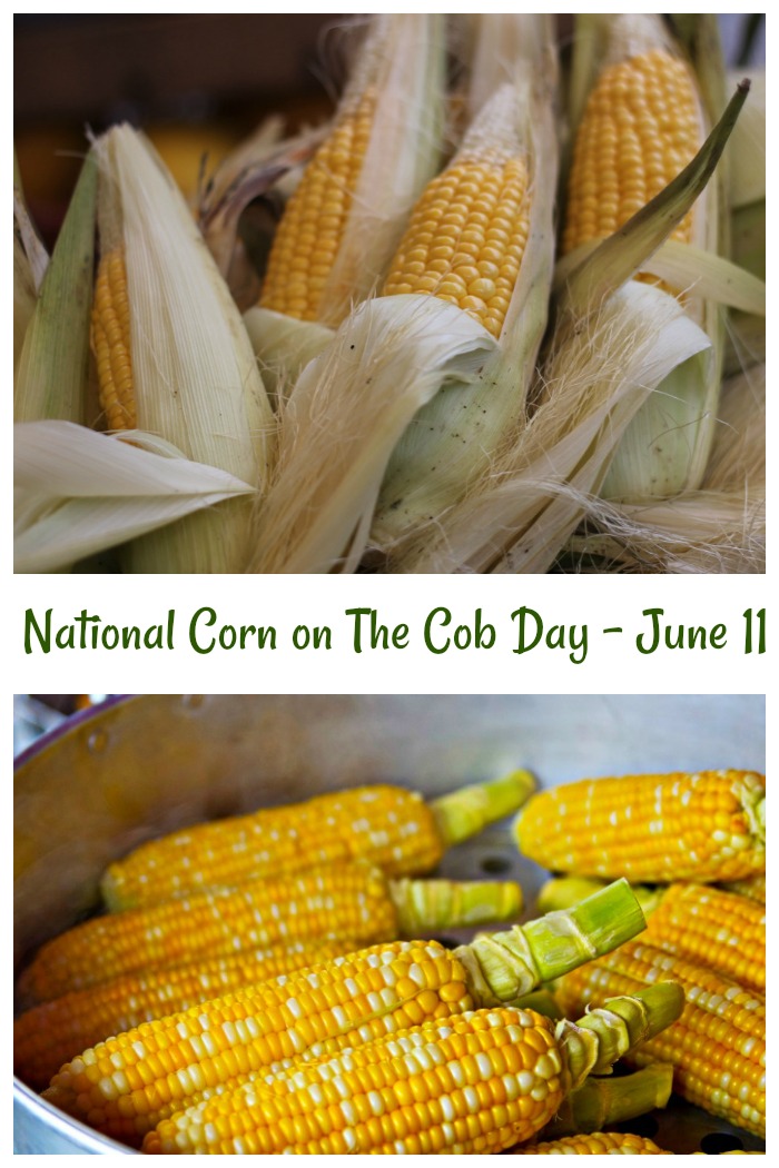 ears of corn, corn in a pot National Corn on the Cob Day is June 11