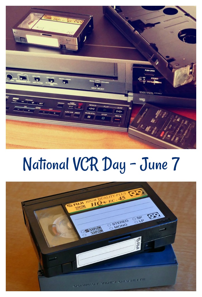 VCR machines and tapes National VCR Day collage