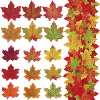 Supla 375 Pcs 2 Sizes 9 Colors Silk Artificial Autumn Maple Leaves 