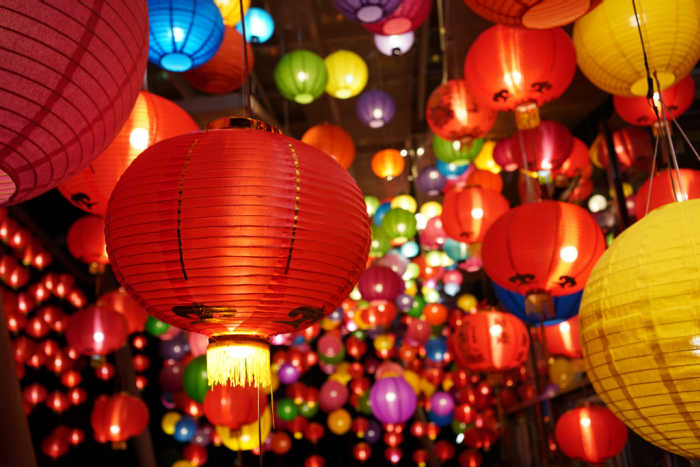 Chinese New Year Lantern Festival. Multicolored lanterns for the Lantern Festival.