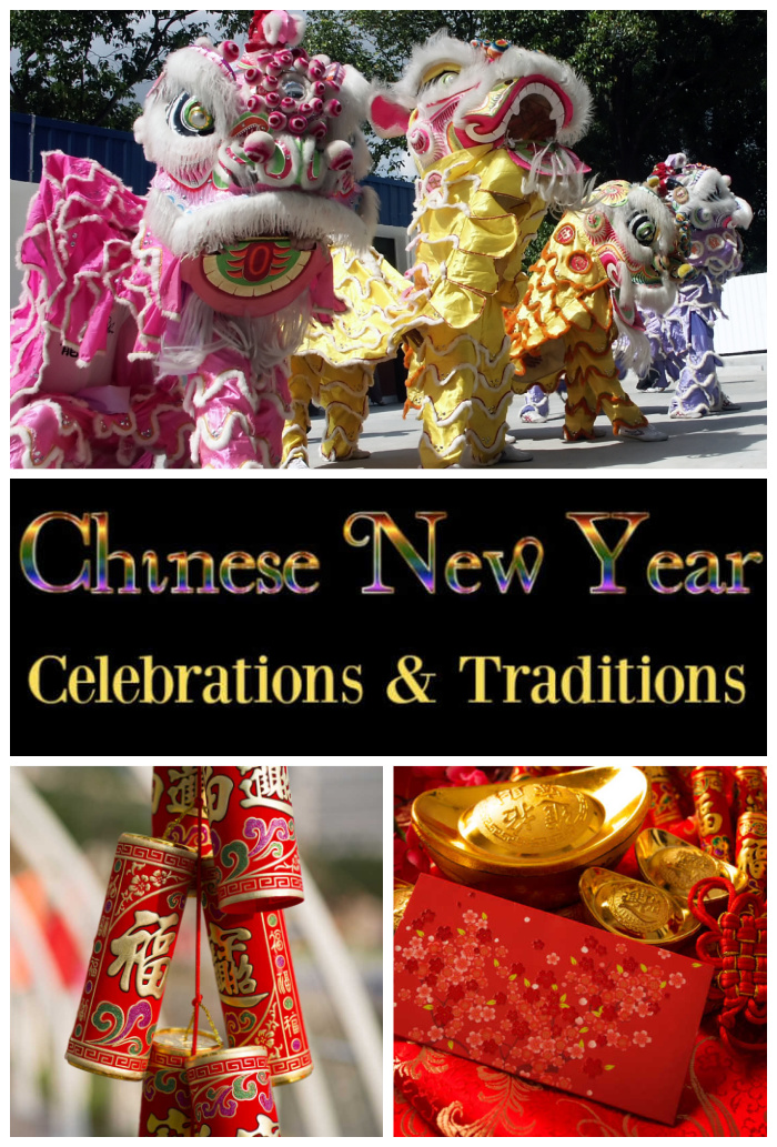 Chinese New Year Celebrations & Traditions.. Parade, firecrackers, decorations and words Chinese New Year Celebrations & Traditions..