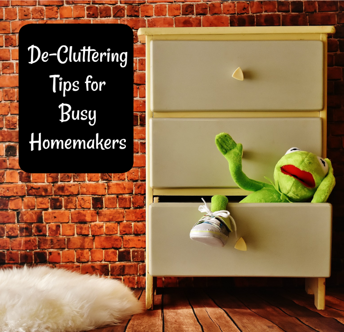 Kermit the frog with sneakers in a drawer 12 De-cluttering tips for busy homemakers. Just in time for Organize your home day on January 14.