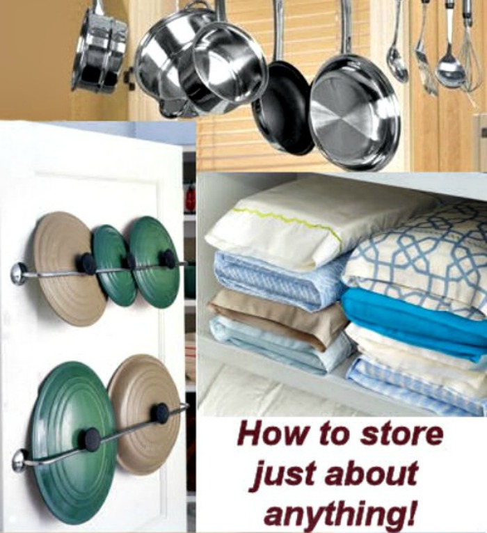 pans, lids and linens storage How to store bulky and unusual items