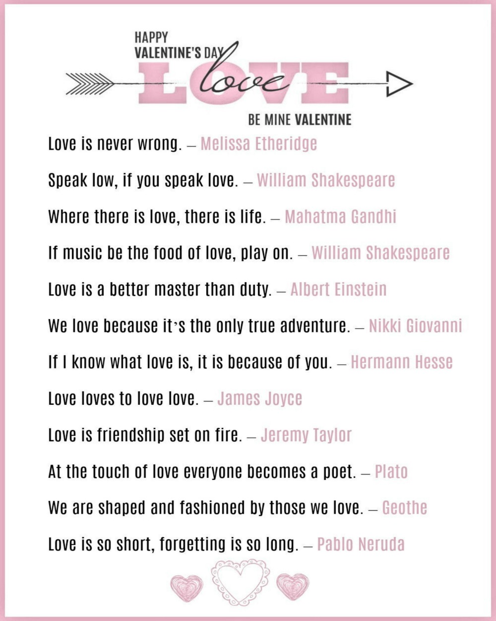 Printable love quotes