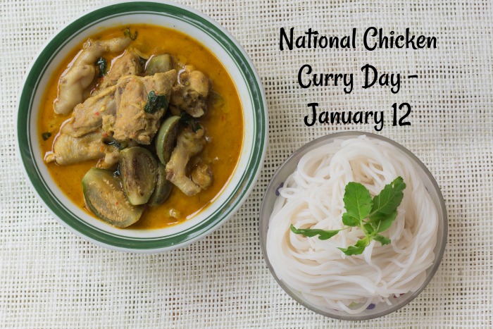 Chicken curry and noodles January 12 is National Curried Chicken Day