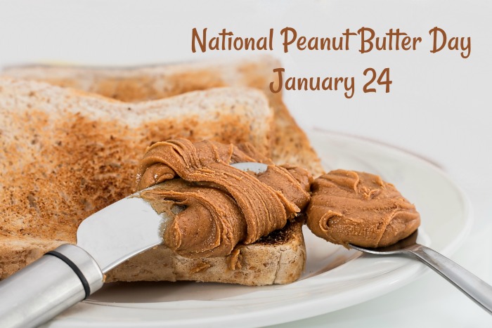 peanut butter sandwich and kife January 24 is National Peanut Butter Day
