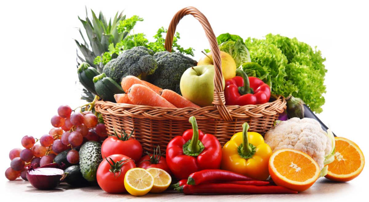Fresh veggies day Basket of fresh vegetables.