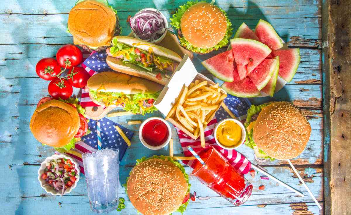 Table of food for July.