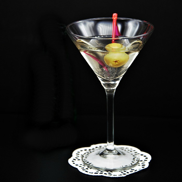 Gin martini with olives